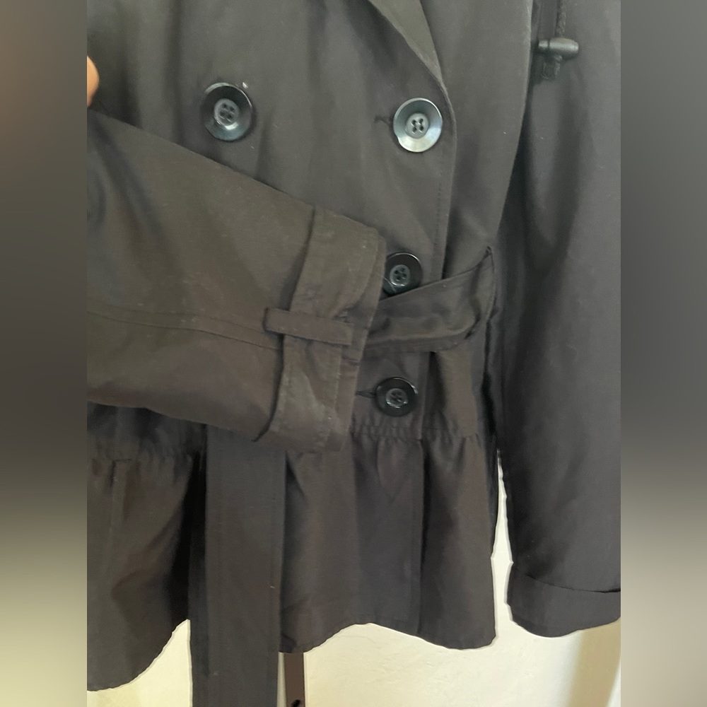 Black New York Yoki Trench‎ Coat - XL Juniors - Picture 4 of 9